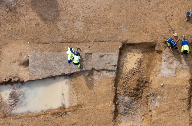 Prise de vue par drone d’une des branches d’un des enclos protohistorique